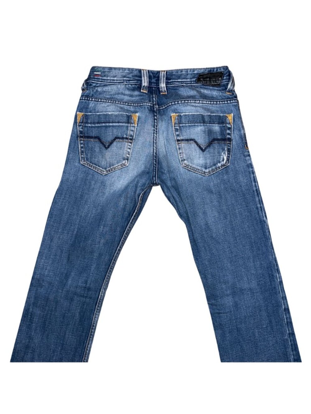 Diesel Trouleg Bootcut Mens Jeans 27 31 Italy Light Wash Distressed Embroidered - Picture 6 of 8